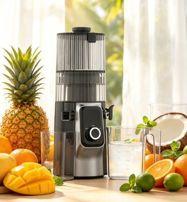 Espremedor de Frutas Compacto de Bancada HJ102C, Espremedor de Vegetais e Frutas de Alto Rendimento