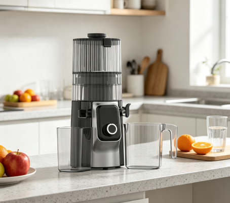 HJ102C Juicer Lento Ergonômico com Controle de 116°, Copo de Suco e Polpa de Grande Capacidade Juicer Doméstico