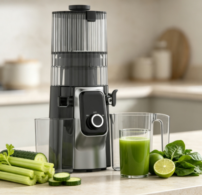 Espremedor de Frutas Inteiras Fresh Smart HJ102C — Bocal de Alimentação de 135mm Sem Preparo, Motor de 200W, Design Fácil de Limpar