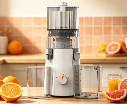HJ102A Espremedor Lento Compacto para Família – Capacidade do Funil de 1500ml, Espremedor de Frutas e Vegetais Inteiros, Montagem Fácil